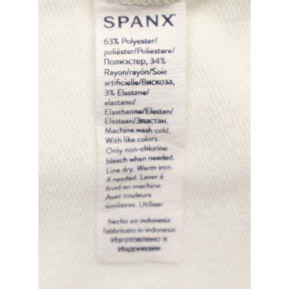 Spanx Women's Perfect Length Dolman 3/4 Sleeve Crew Neck White Sweatshirt Sz S - Picture 7 of 8